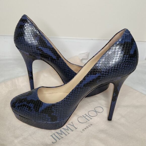 JIMMY CHOO blue Snake high heels - Picture 1 of 10
